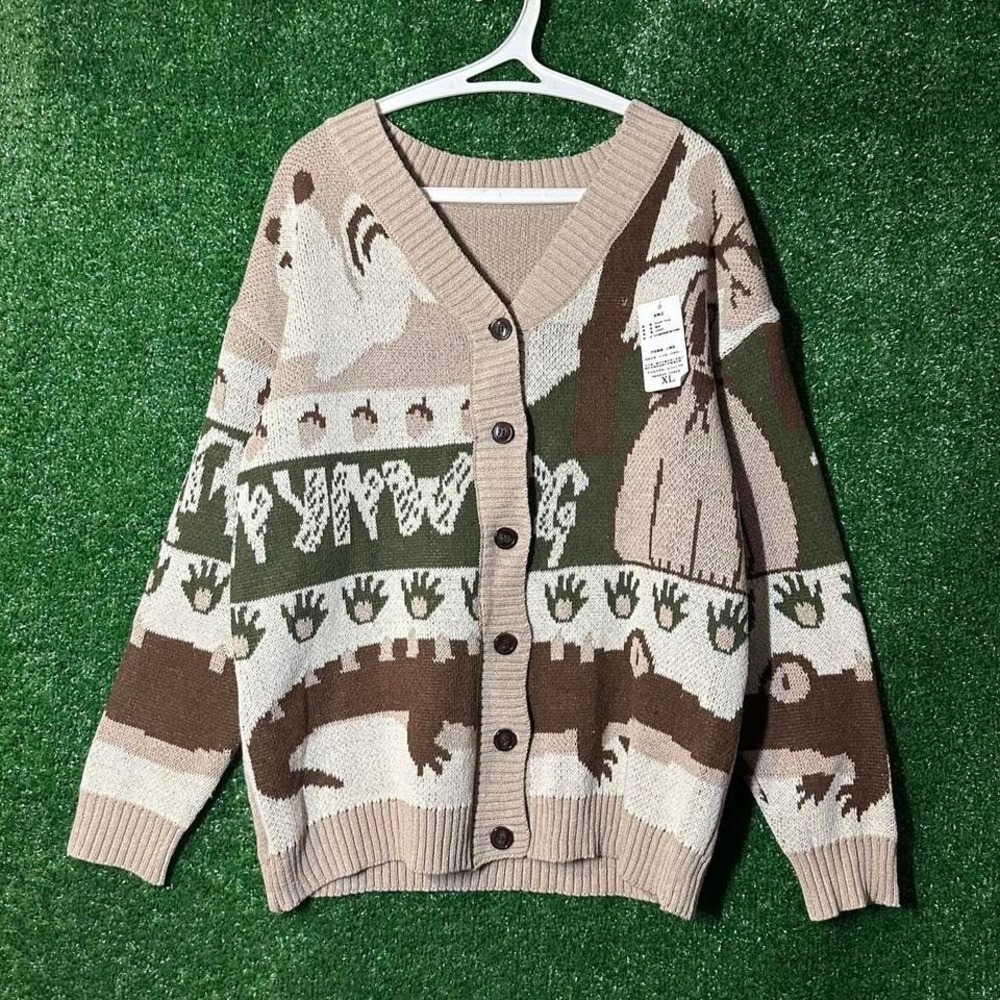 Animal Print Beige‎ knitted cardigan from China NWT